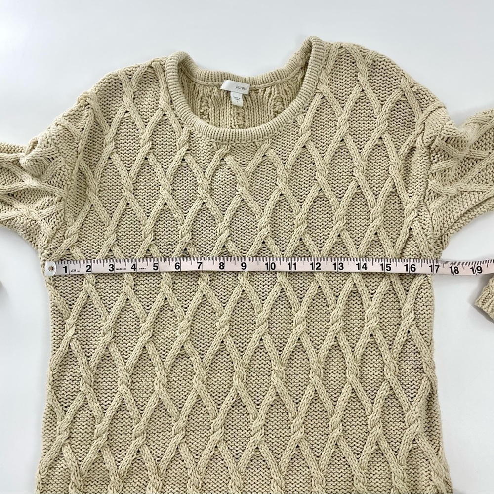 Gilmore Girls Rory Alternative Chunky Cable Knit Tan Fisherman Chunky Sweater S - Picture 8 of 14